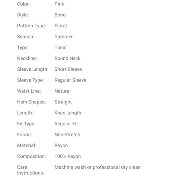 NEW Plus Pink Floral Tunic Dress - Picture 6 of 8